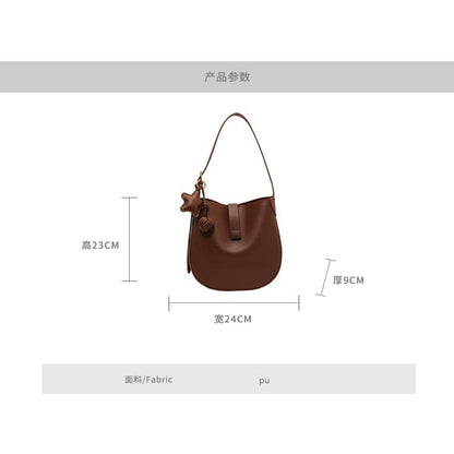 Set: Faux Leather Crossbody Bag + Pouch