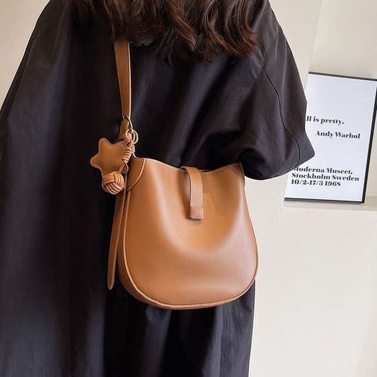 Set: Faux Leather Crossbody Bag + Pouch