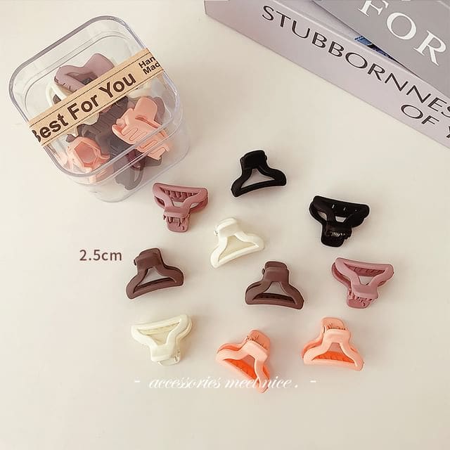 Set of 10: Acrylic Hair Clips - EN0621 - Hair Clamp - 10