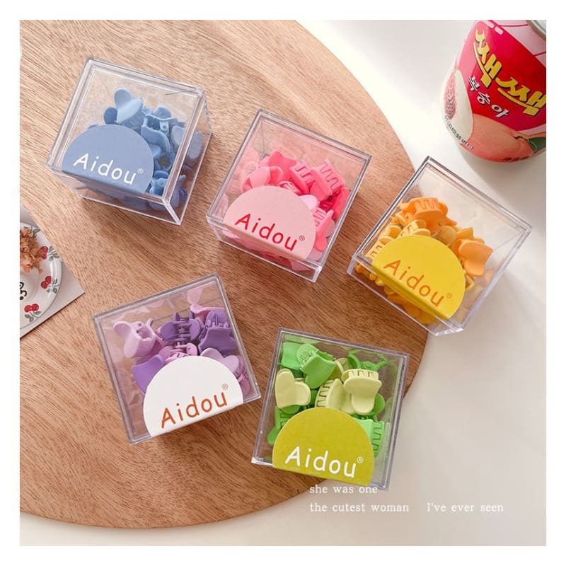 Set of 15: Heart Acrylic Hair Clamp