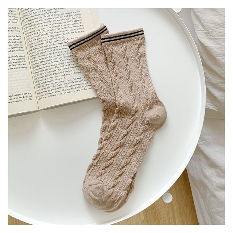 Set of 2 / 4: Contrast Trim Socks