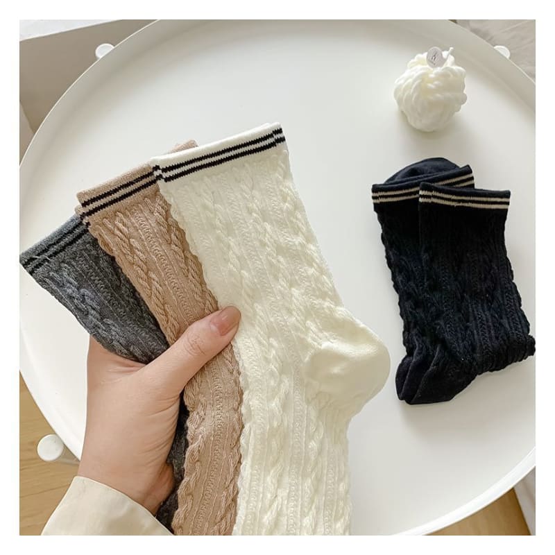 Set of 2 / 4: Contrast Trim Socks