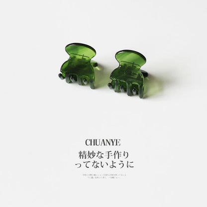 Set of 2: Acetate Hair Clamp - 07 - 2 Pcs - Green / One Size