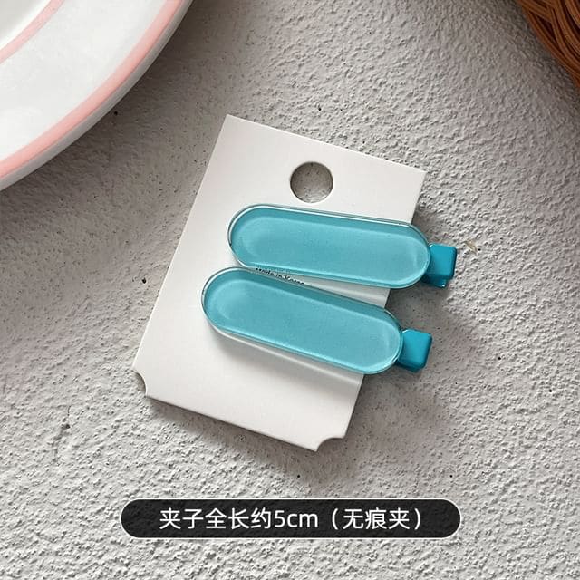 Set of 2: Acrylic Hair Clip - Set Of 2 - 5cm - Mint Blue