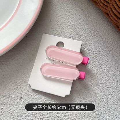 Set of 2: Acrylic Hair Clip - Set Of 2 - 5cm - Pink