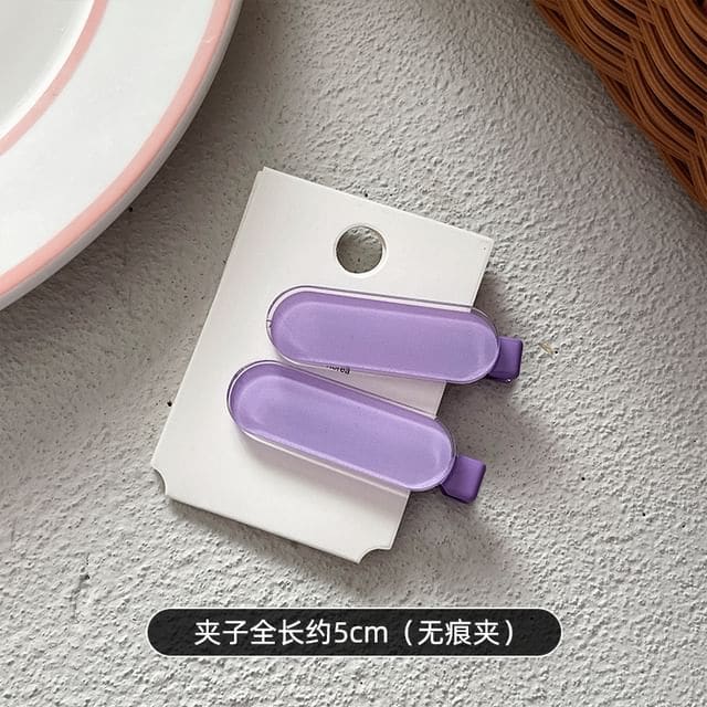 Set of 2: Acrylic Hair Clip - Set Of 2 - 5cm - Purple