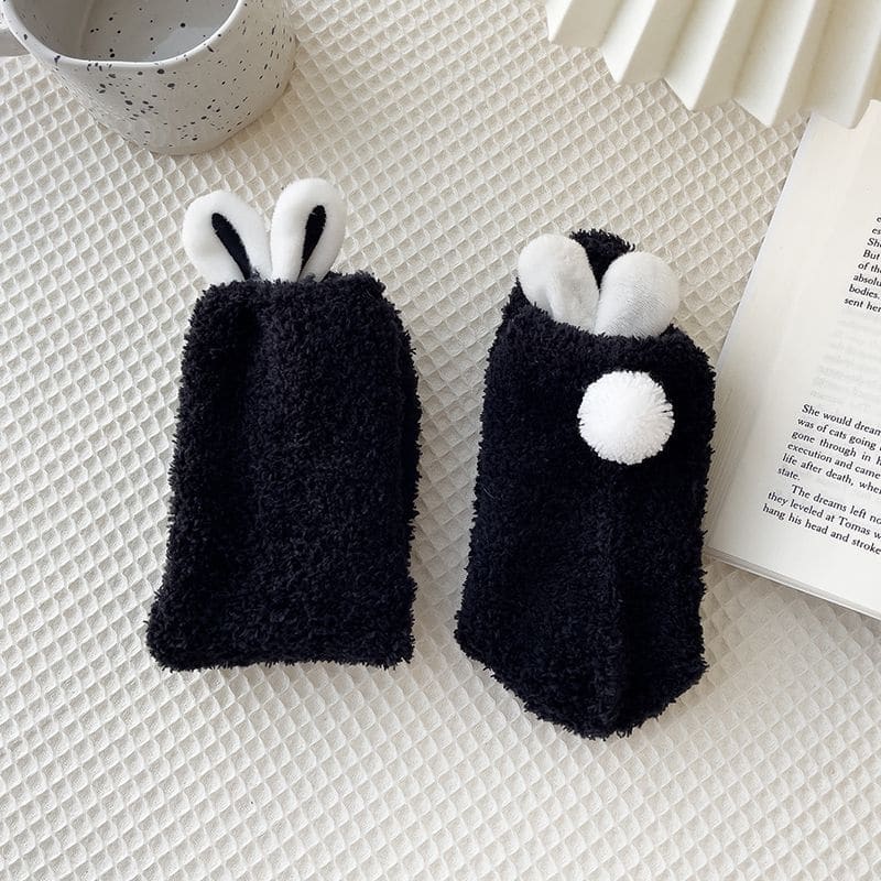 Set of 2: Fluffy Rabbit Ear Socks