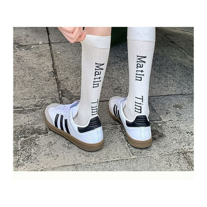 Set Of 2 Pairs: Lettering Socks