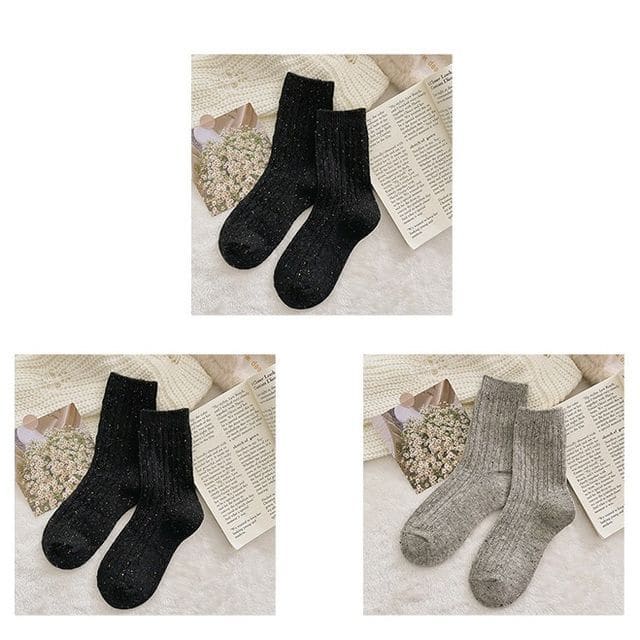 Set of 2 Pairs: Pain Splatter Ribbed Socks - Set of 3 Pairs