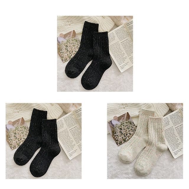 Set of 2 Pairs: Pain Splatter Ribbed Socks - Set of 3 Pairs