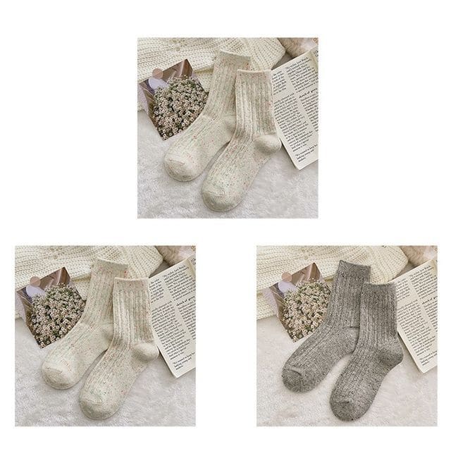 Set of 2 Pairs: Pain Splatter Ribbed Socks - Set of 3 Pairs