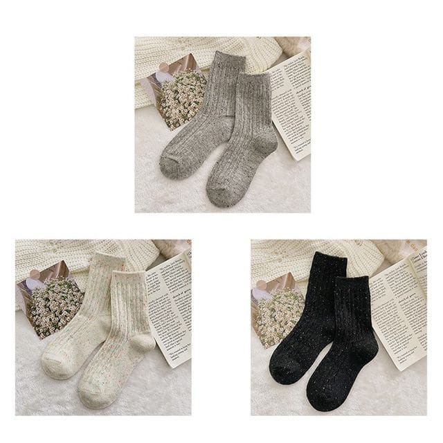 Set of 2 Pairs: Pain Splatter Ribbed Socks - Set of 2 Pairs