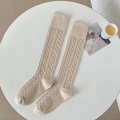 Set of 2 Pairs: Plain Knee High Socks - Set of 2 Pairs