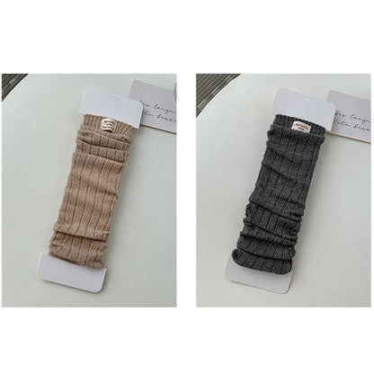 Set of 2 Pairs: Plain Ribbed Knit Leg Warmers - Set of 2