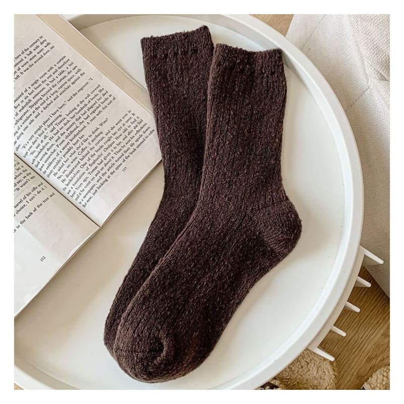 Set of 2 Pairs: Plain Ribbed Socks