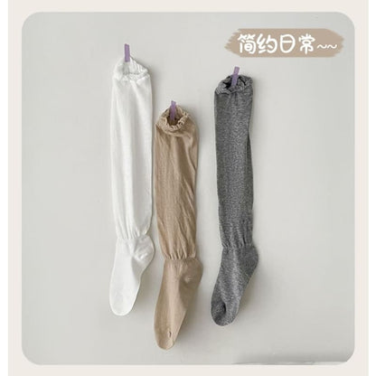 Set of 2 Pairs: Plain Shirred Socks