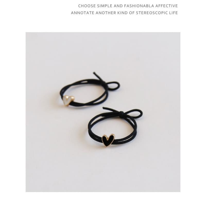 Set of 2: Rabbit / Heart Alloy Hair Tie