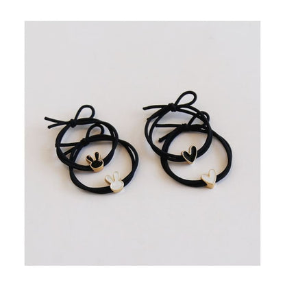 Set of 2: Rabbit / Heart Alloy Hair Tie