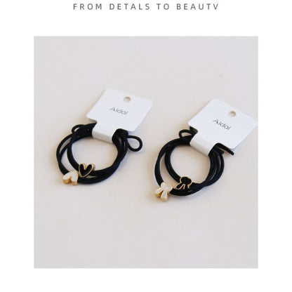 Set of 2: Rabbit / Heart Alloy Hair Tie