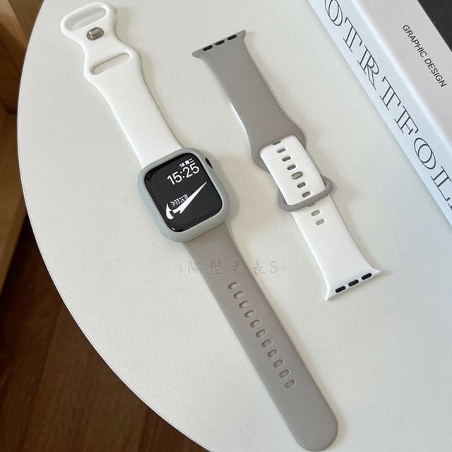 Set of 2: Two-Tone Silicone Apple Watch Band (various