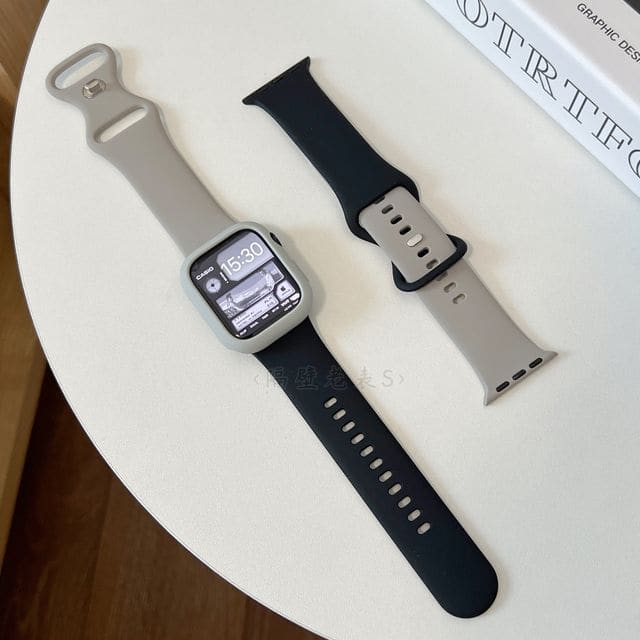 Set of 2: Two-Tone Silicone Apple Watch Band (various