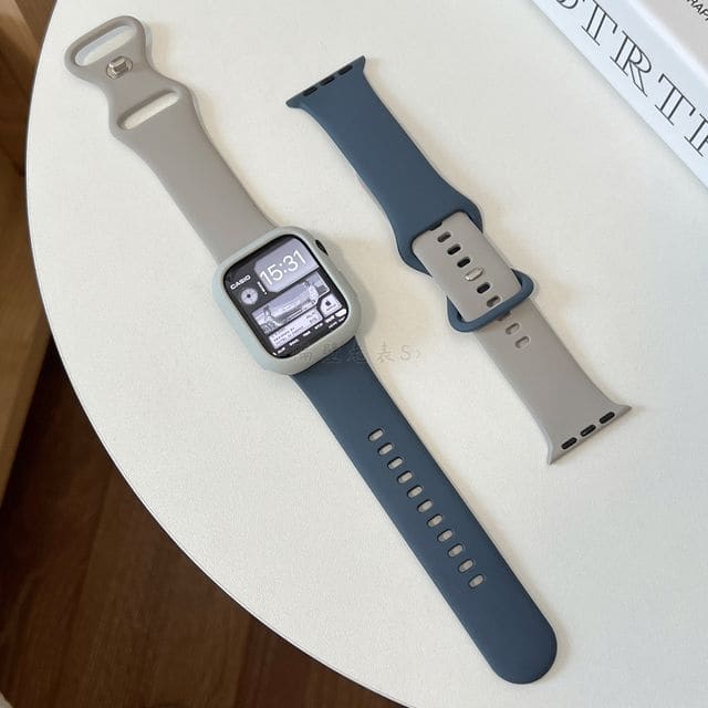 Set of 2: Two-Tone Silicone Apple Watch Band (various