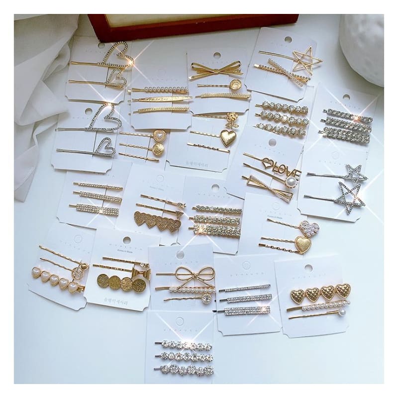 Set of 3: Alloy Hair Clip (Various Designs)