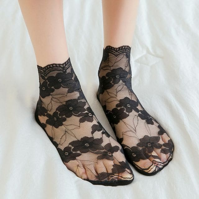 Set of 3: Lace Sheer Socks