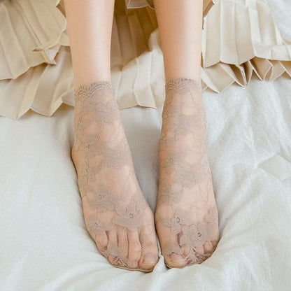 Set of 3: Lace Sheer Socks