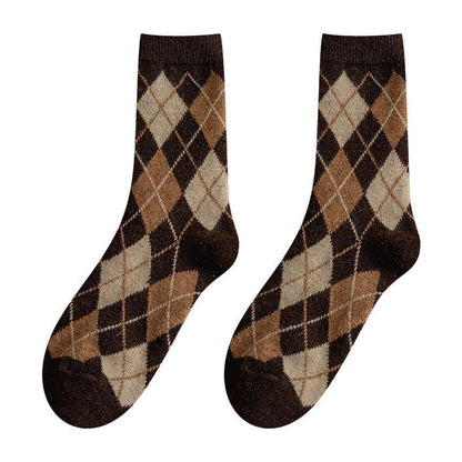 Set Of 3 Pairs: Argyle Socks