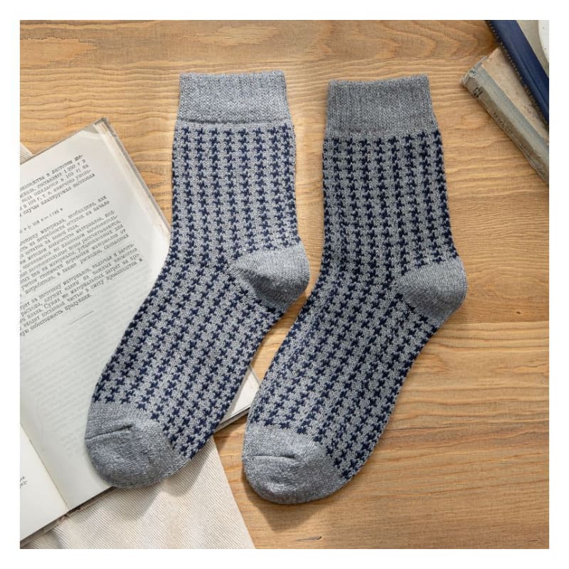 Set of 3 Pairs: Houndstooth Socks