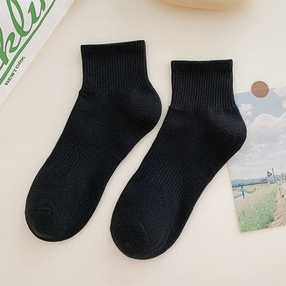 Set of 3 Pairs: Plain Ribbed Socks - 3 Pairs - Black