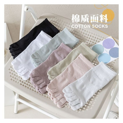 Set Of 3 Pairs: Toe Socks