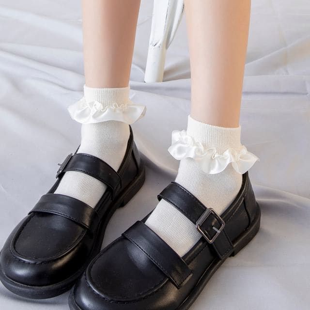 Set of 3: Ruffle Trim Socks