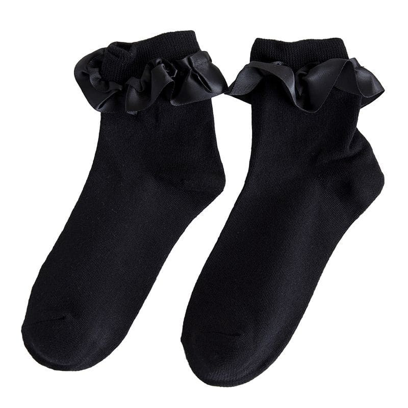 Set of 3: Ruffle Trim Socks