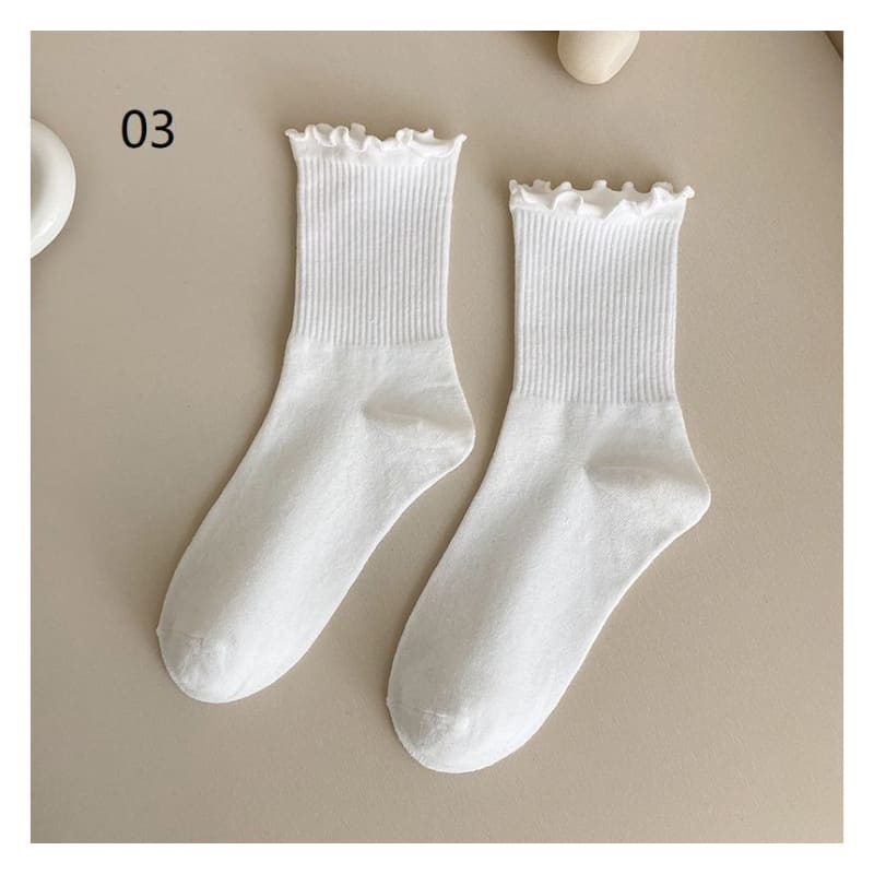 Set of 4: Frill Trim Socks