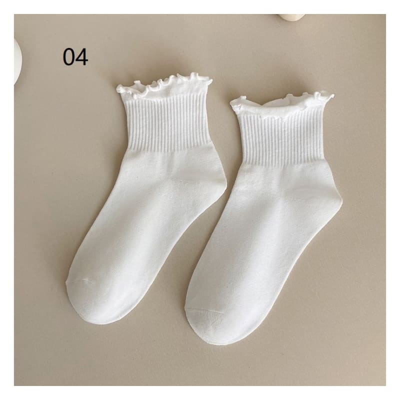 Set of 4: Frill Trim Socks