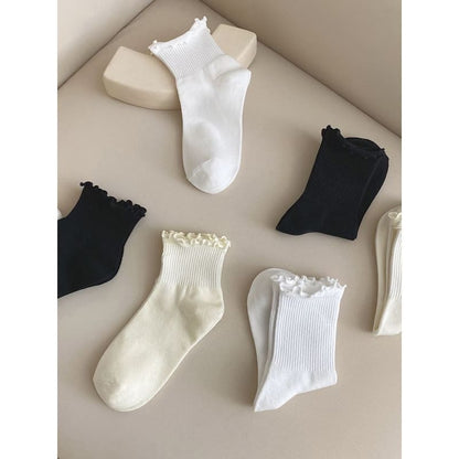 Set of 4: Frill Trim Socks