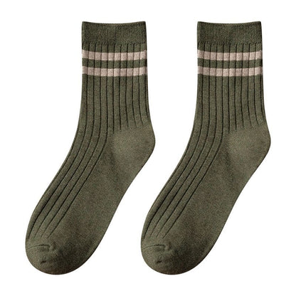 Set of 4: Striped Ribbed Socks