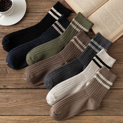 Set of 4: Striped Ribbed Socks