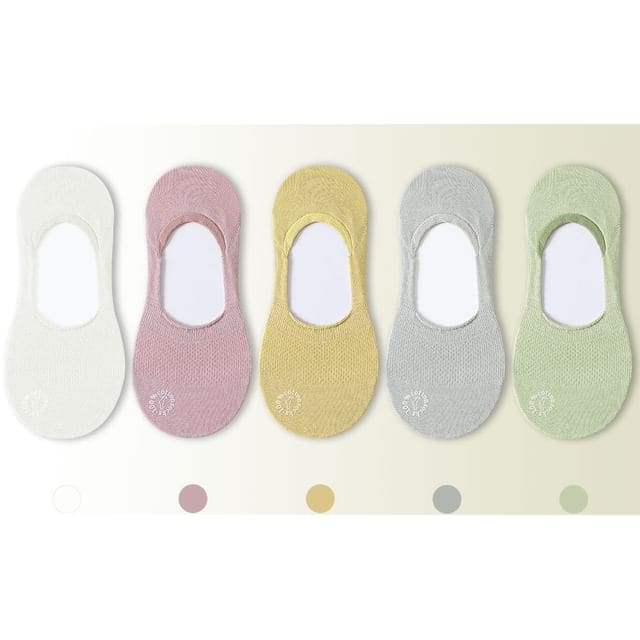 Set of 5 Pairs: Plain No Show Socks - Type 1 - Set of 5