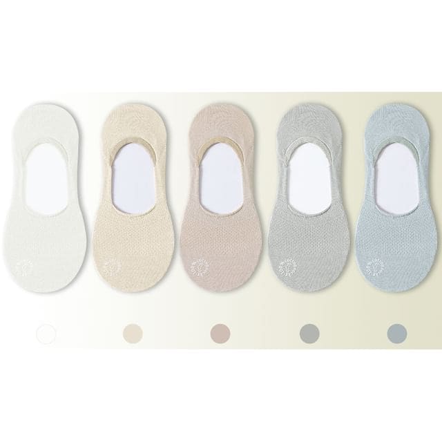 Set of 5 Pairs: Plain No Show Socks - Type 4 - Set of 5