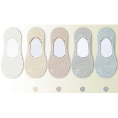 Set of 5 Pairs: Plain No Show Socks - Type 4 - Set of 5