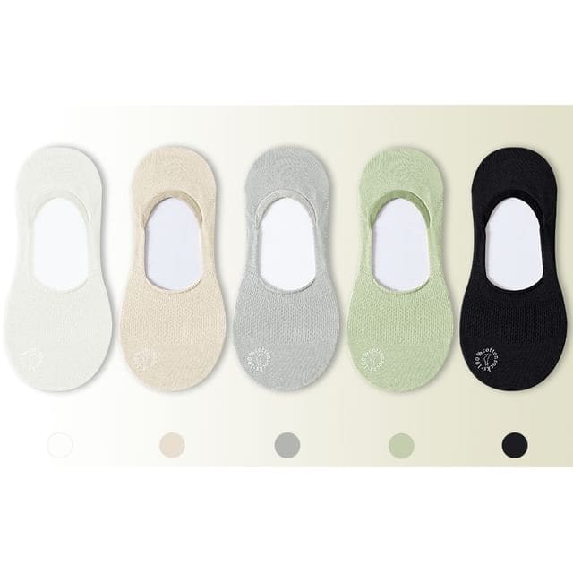 Set of 5 Pairs: Plain No Show Socks - Type 7 - Set of 5