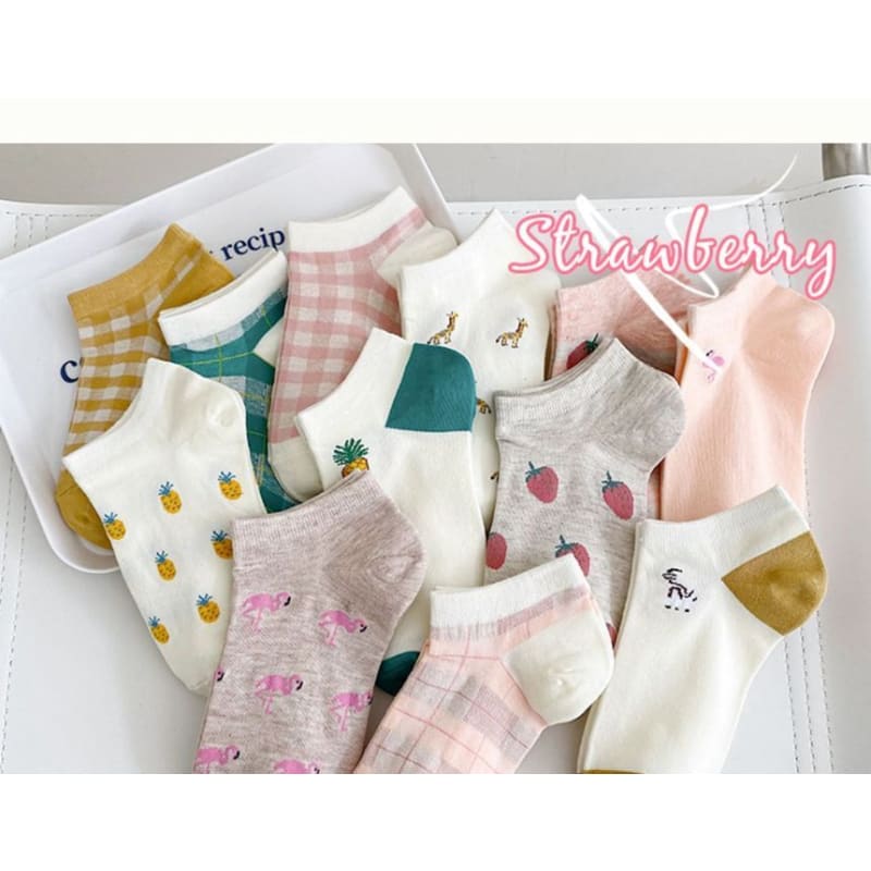 Set Of 6 Pairs: Jacquard Socks