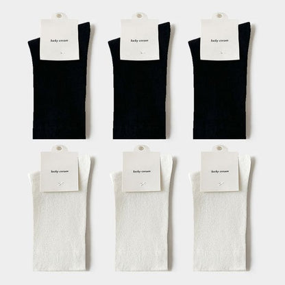 Set of 6: Plain Socks - Set of 6 Pair - 3 Pair - Black & 3