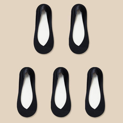 Set of 7: Plain No-Show Socks - Set of 7 Pair - Black