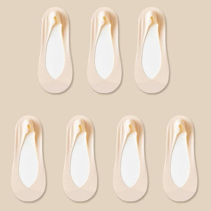 Set of 7: Plain No-Show Socks - Set of 7 Pair - Nude