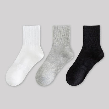 Set of 9 Pairs: Plain Ribbed Socks - 02 - Set of 9 Pairs