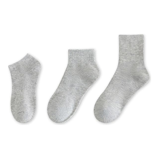 Set of 9 Pairs: Plain Ribbed Socks - 03 - Set of 9 Pairs